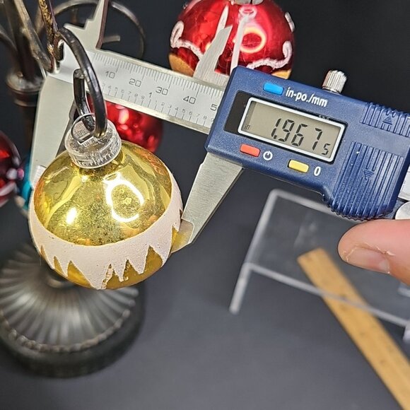 9pcs Christmas Ornaments Baubles Made In Germany Vintage Mercury Glass set - Picture 9 of 14